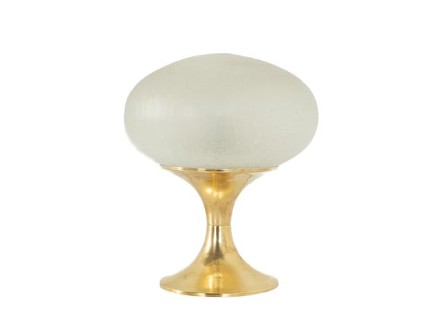 Lampa stołowa, złoty mosiądz, szkło, Niemcy, lata 70. - WYMIARY