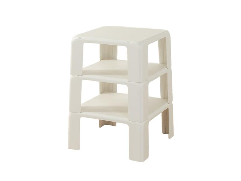 Zestaw trzech stolików bocznych Gatti, Space Age, biały, plastik, proj. M. Bellini, B&B Italia / C&B Italia, Włochy, lata 70.