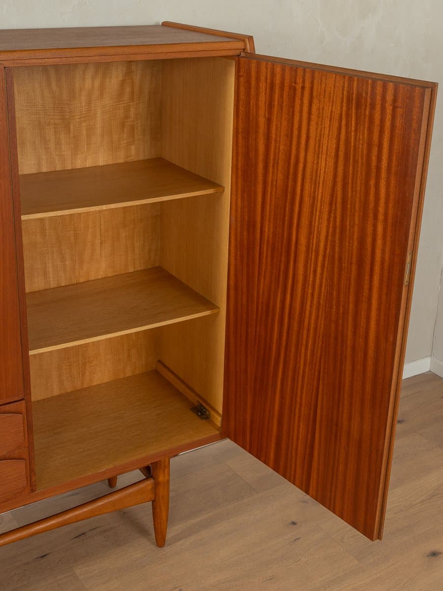 Highboard skandynawski, brązowy, teak, Niemcy, lata 60. - 285850