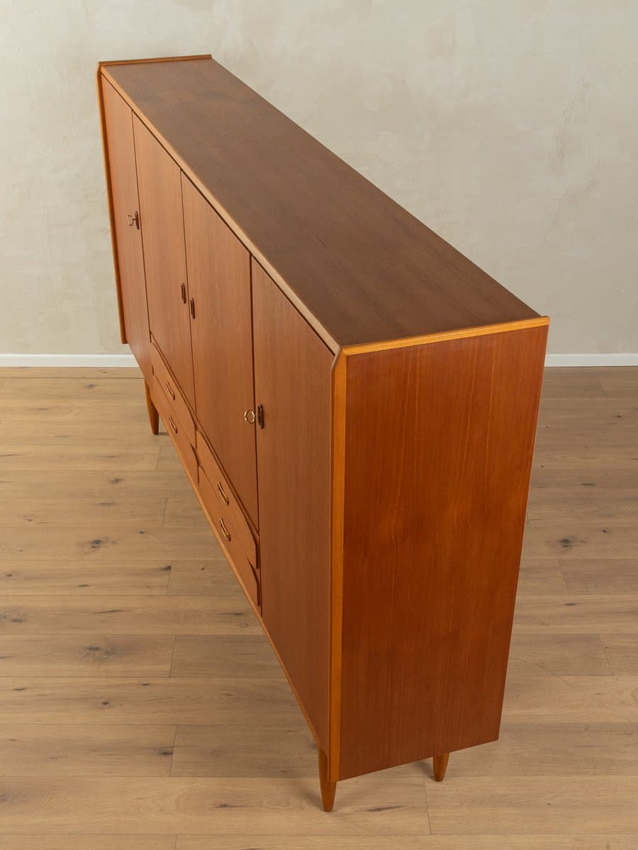 Highboard skandynawski, brązowy, teak, Niemcy, lata 60. - 285849