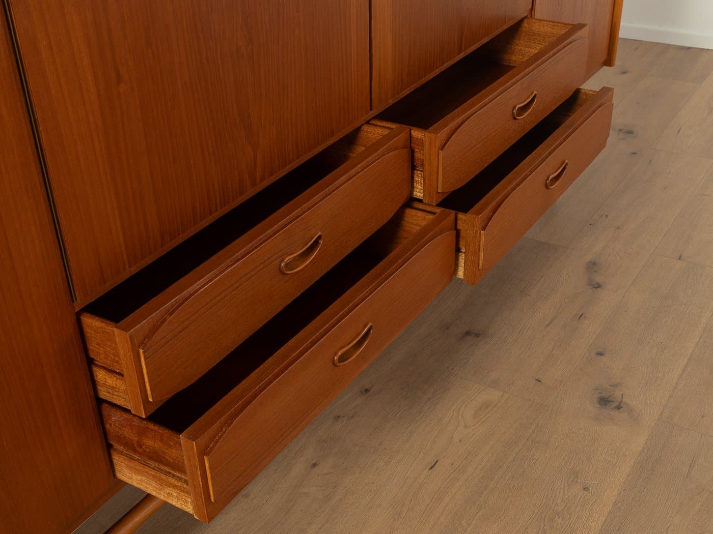 Highboard skandynawski, brązowy, teak, Niemcy, lata 60. - 285854