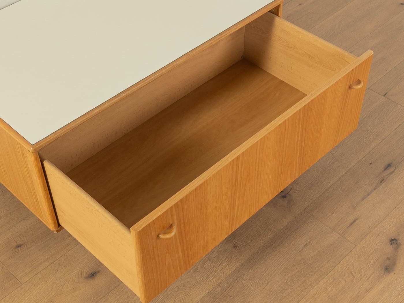 Komoda, brązowy dąb, stal biały, Niemcy, lata 80. - 285841