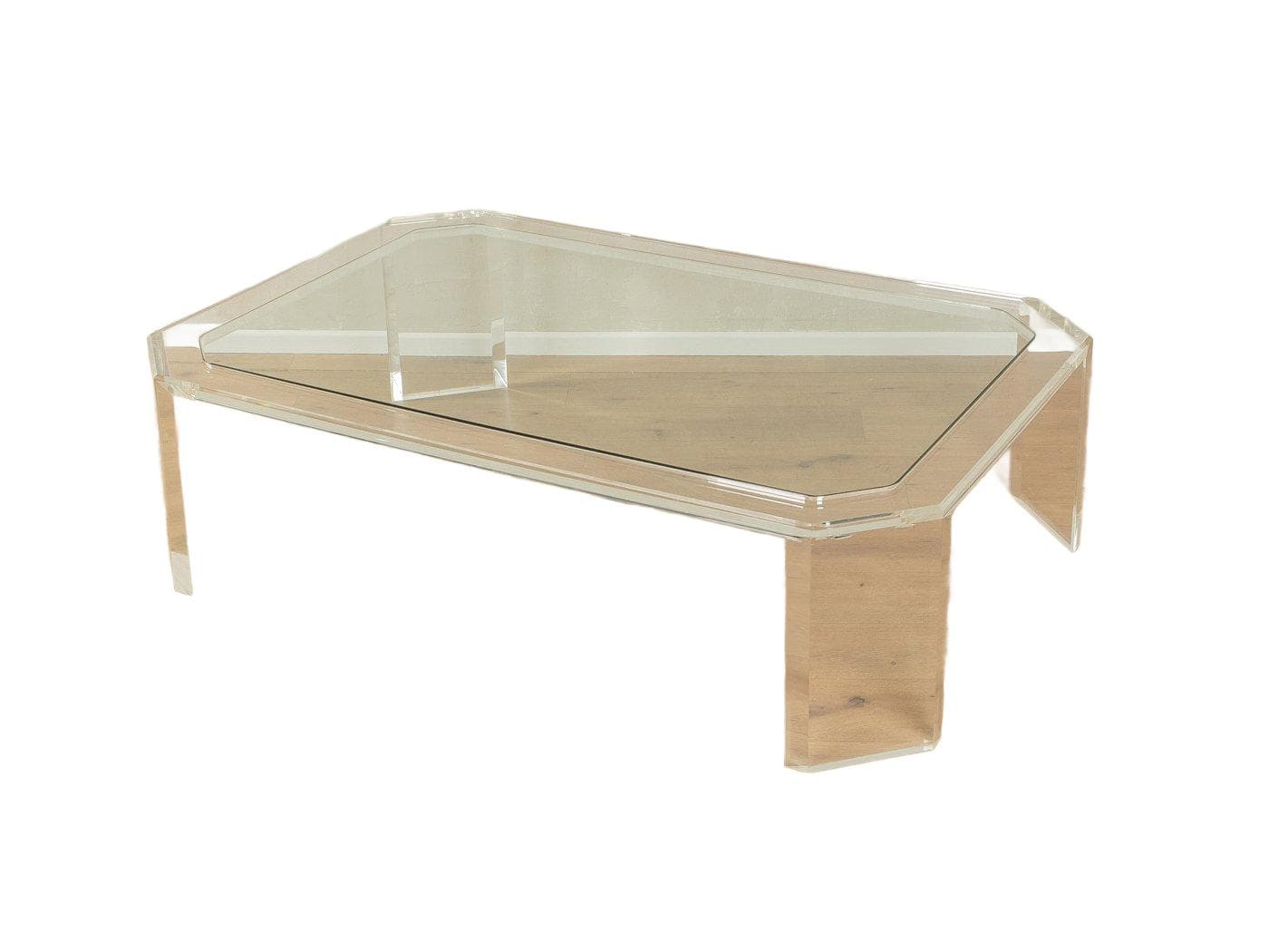 Stolik kawowy, transparentny, akryl szkło, Niemcy, lata 60.