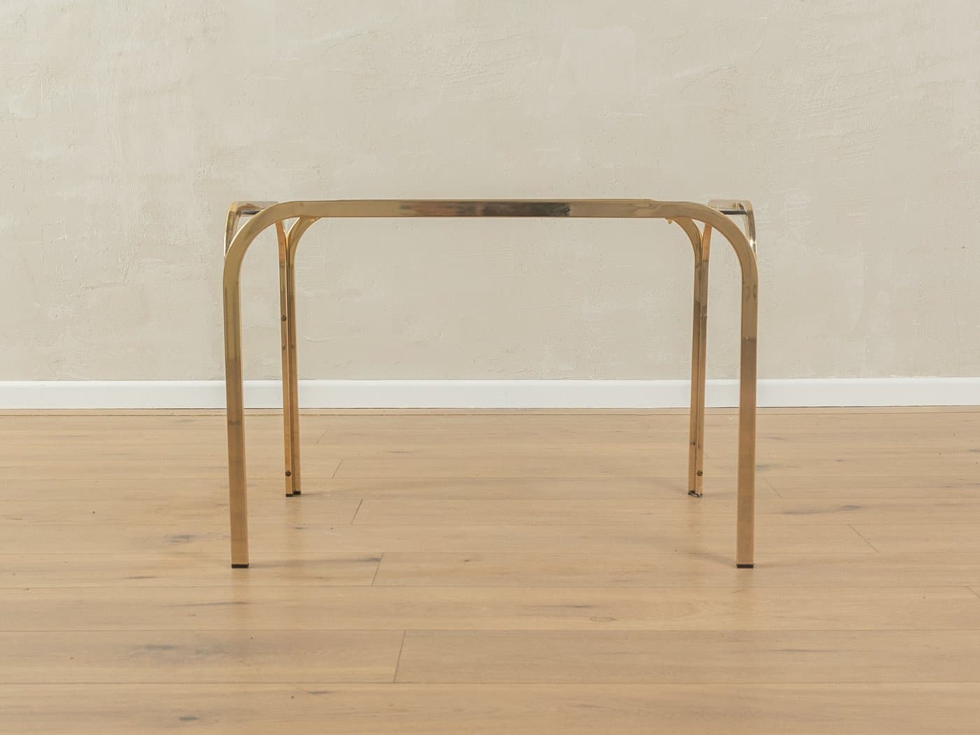 Side table, transparent glass, gold metal, Germany, 1970s. - 285822