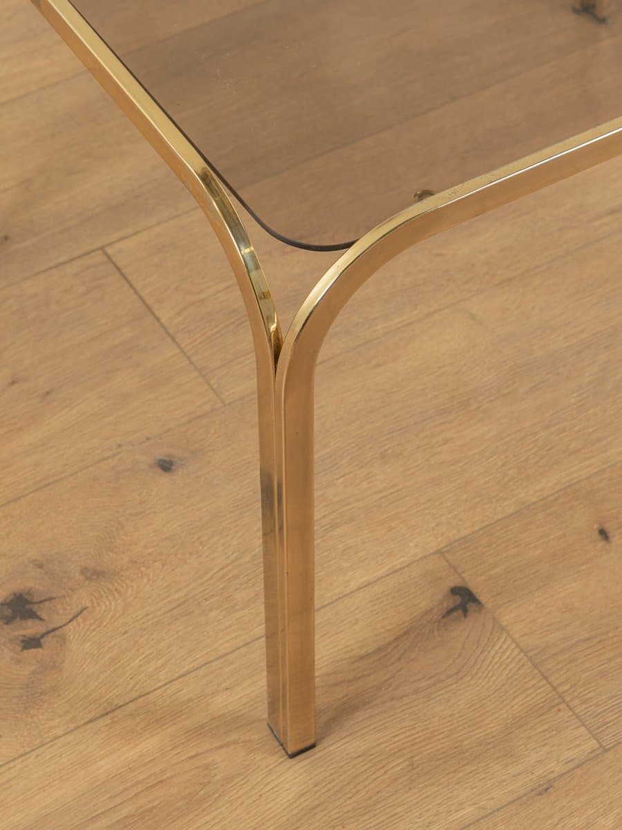 Side table, transparent glass, gold metal, Germany, 1970s. - 285824