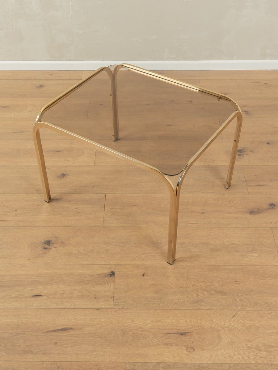 Side table, transparent glass, gold metal, Germany, 1970s. - 285823