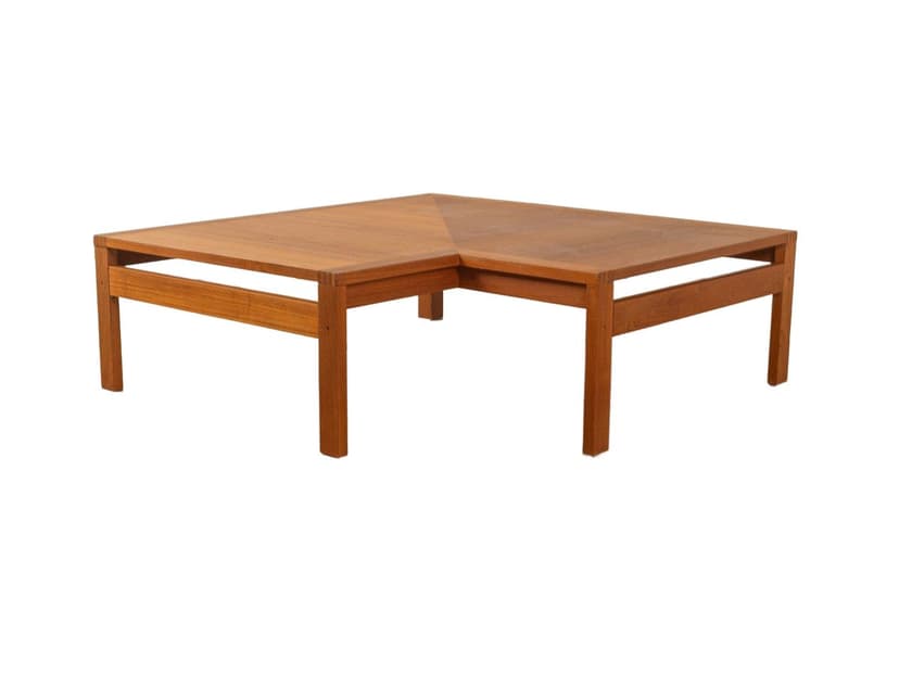 Stolik kawowy Moduline, teak brązowy, proj. O. Gjerløv-Knudsen, T. Lind, France & Son, Dania, lata 60.