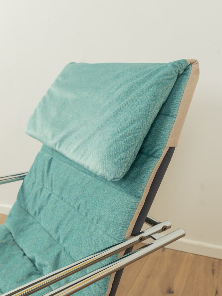 Fotel obrotowy, zielony, stal nierdzewna, tkanina, Niemcy, lata 80. - 285784