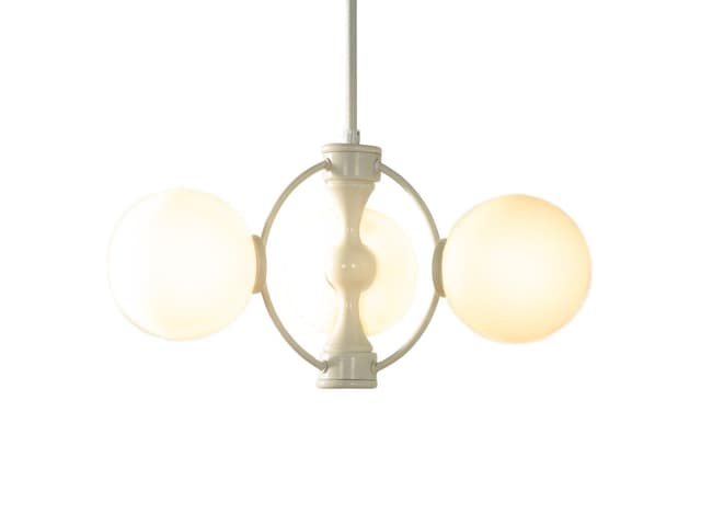 Pendant Lamp Space Age, white, metal, glass, Germany, 1970s. - DIMENSION