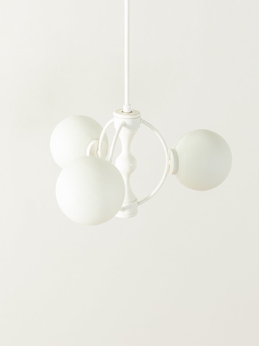 Pendant Lamp Space Age, white, metal, glass, Germany, 1970s. - 285779