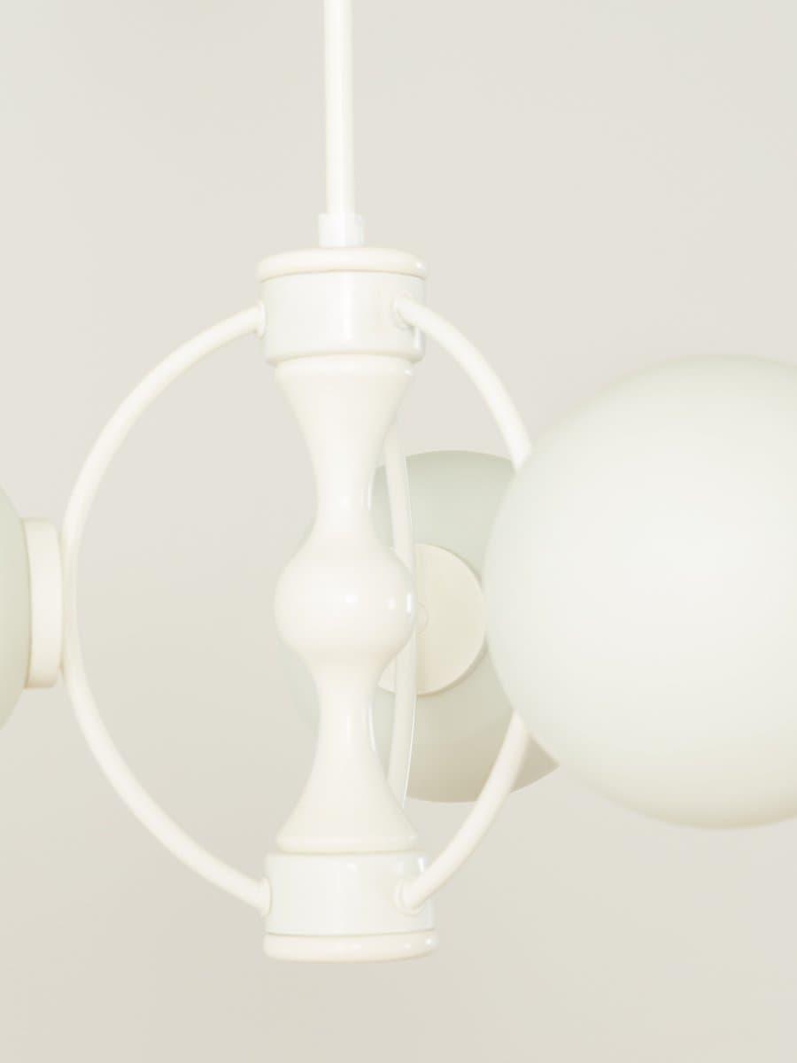 Pendant Lamp Space Age, white, metal, glass, Germany, 1970s. - 285777