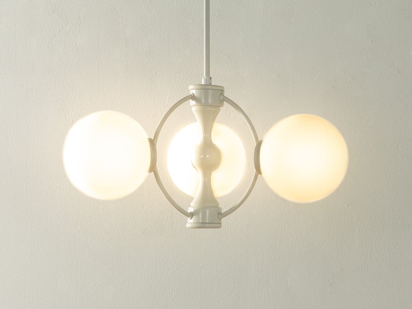 Pendant Lamp Space Age, white, metal, glass, Germany, 1970s. - 285780