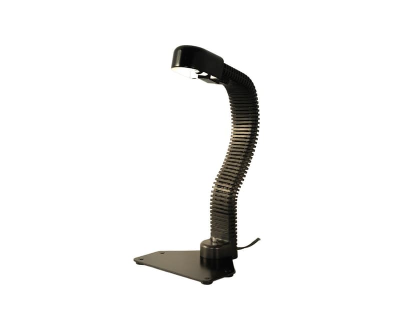 Lampa biurkowa Kobra, czarna, metal, plastik, proj. K. Kurokawa, Japonia, lata 70.