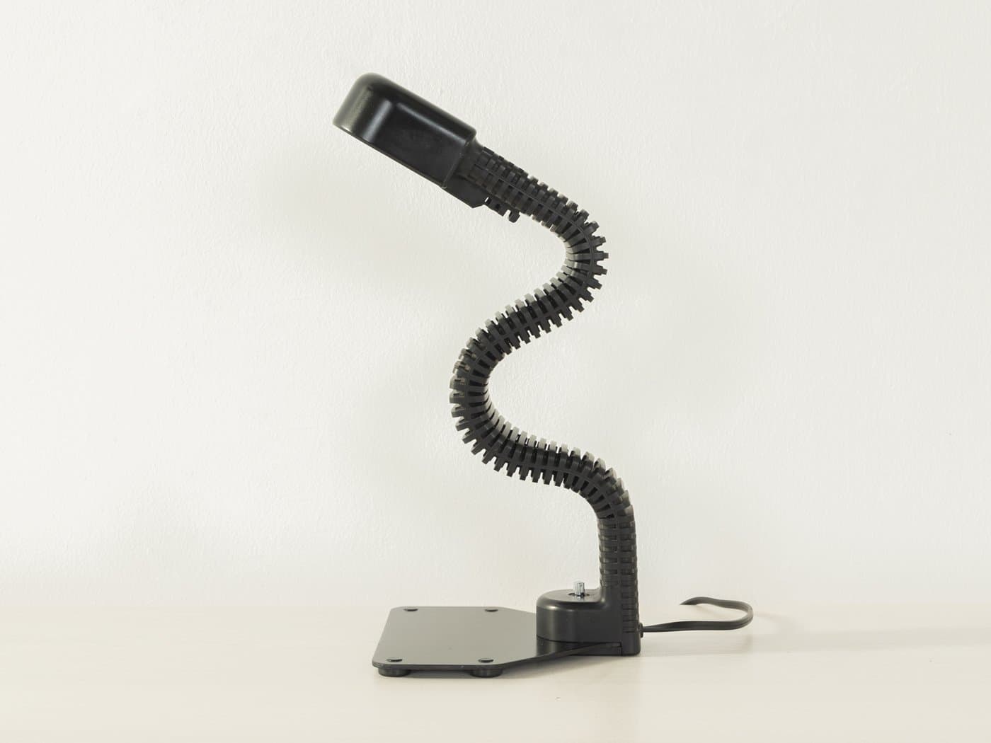 Desk lamp Kobra, black, metal, plastic, by K. Kurokawa, Japan, 1970s. - 285765