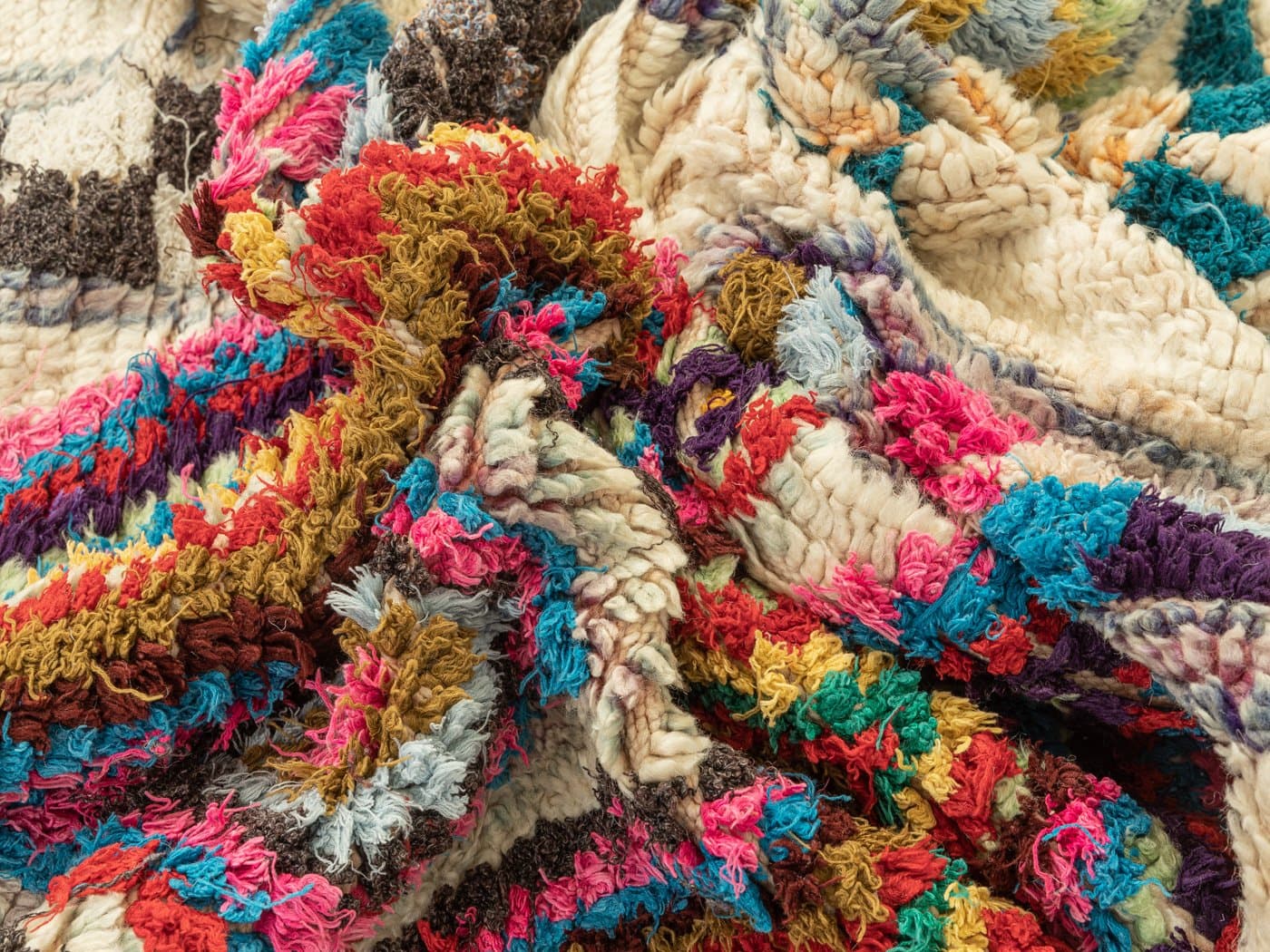 Dywan Azilal, 275x130 cm, multikolor, bawełna, Maroko, lata 70. - 285700