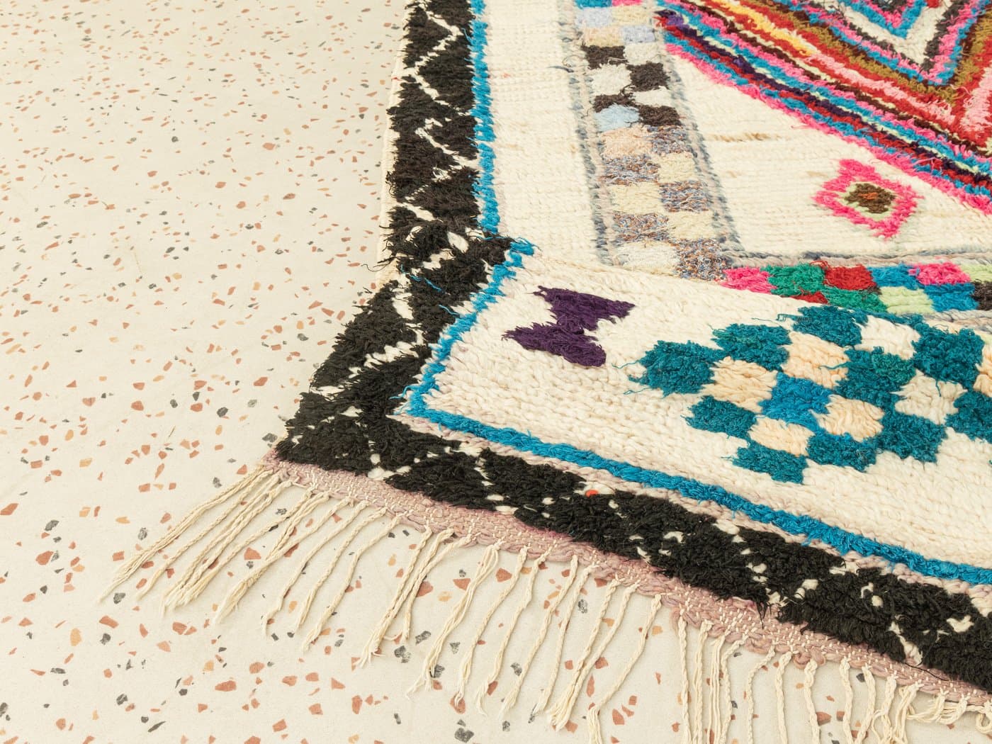 Dywan Azilal, 275x130 cm, multikolor, bawełna, Maroko, lata 70. - 285703