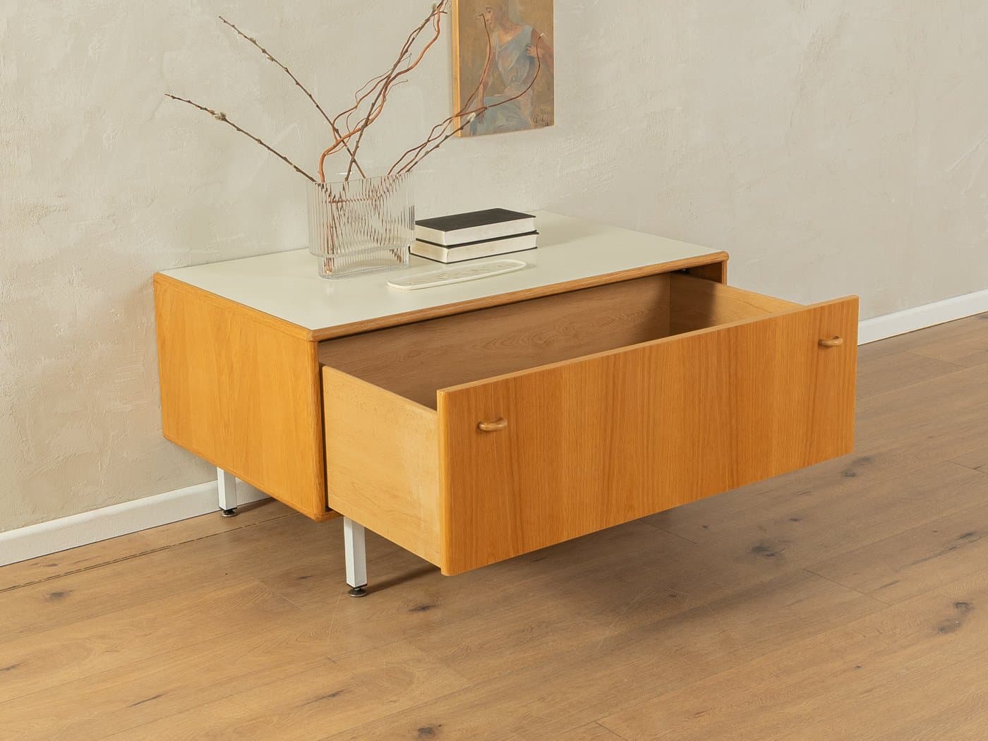 Komoda, beżowy, dąb, Niemcy, lata 80. - 285687