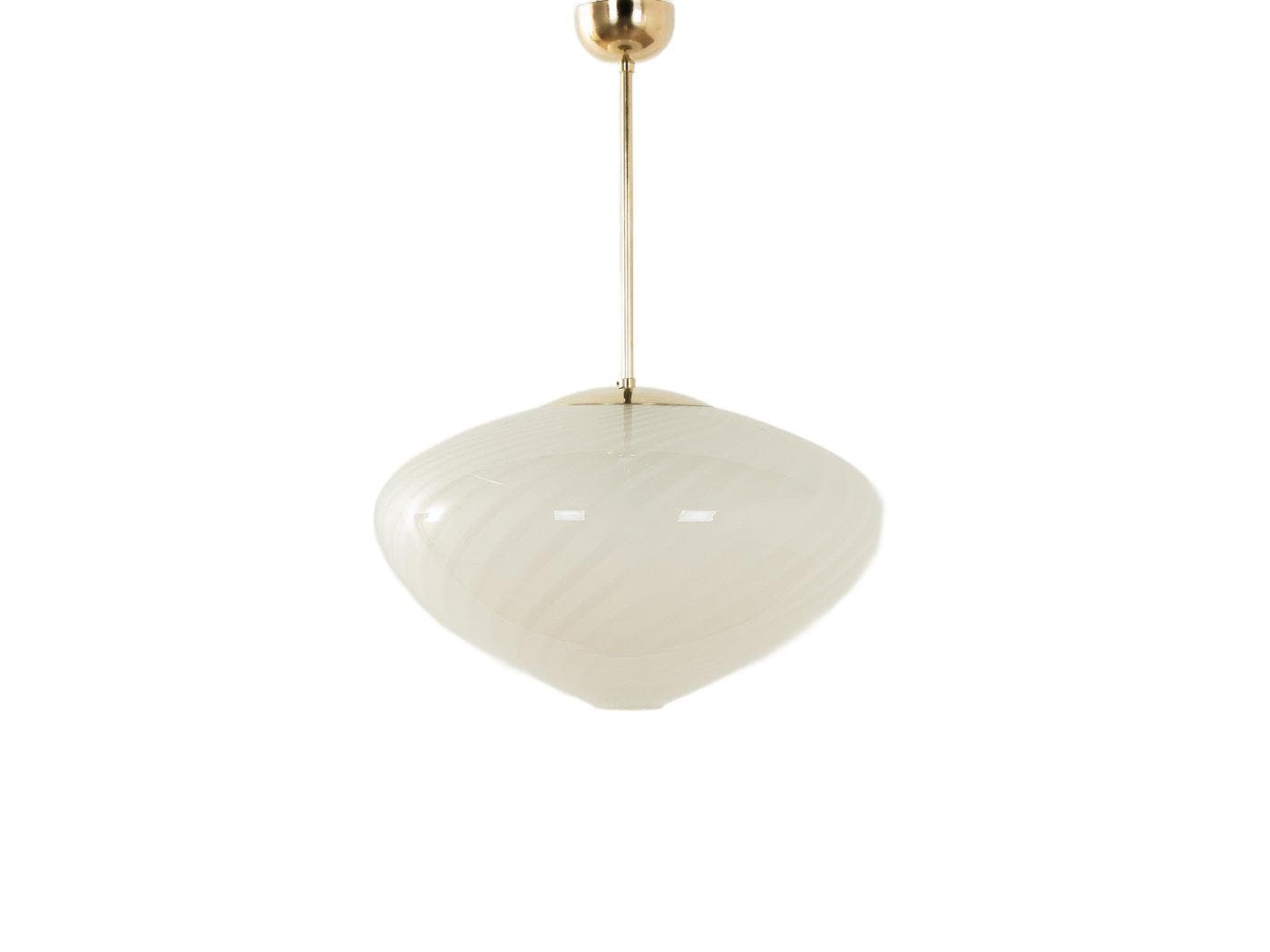 Lampa sufitowa Bauhaus, szkło białe, Niemcy, lata 50.