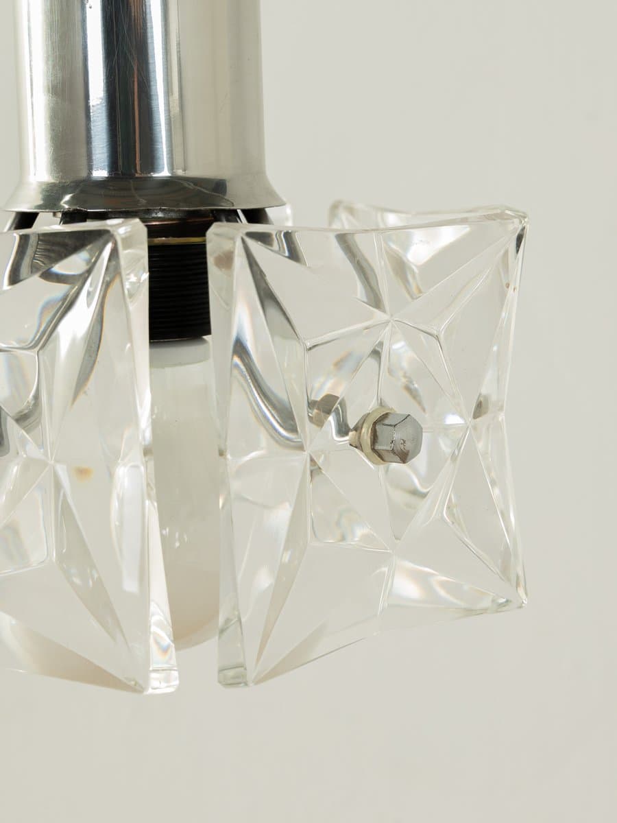 Lampa wisząca, kryształ transparentny, Kinkeldey, Niemcy, lata 60. - 285658