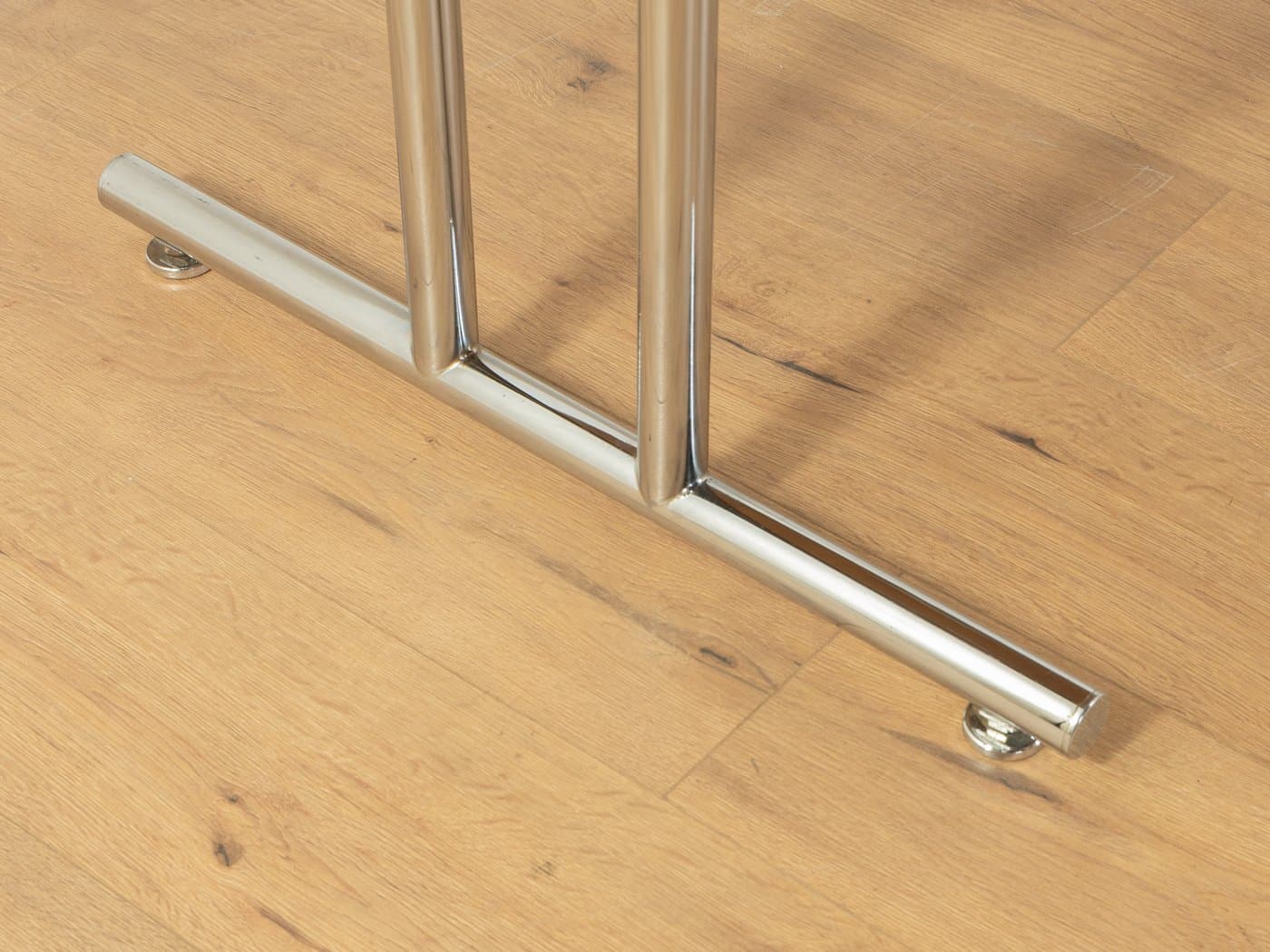 Desk, whitewashed ash, chrome-plated steel, Germany, 1980s. - 285634