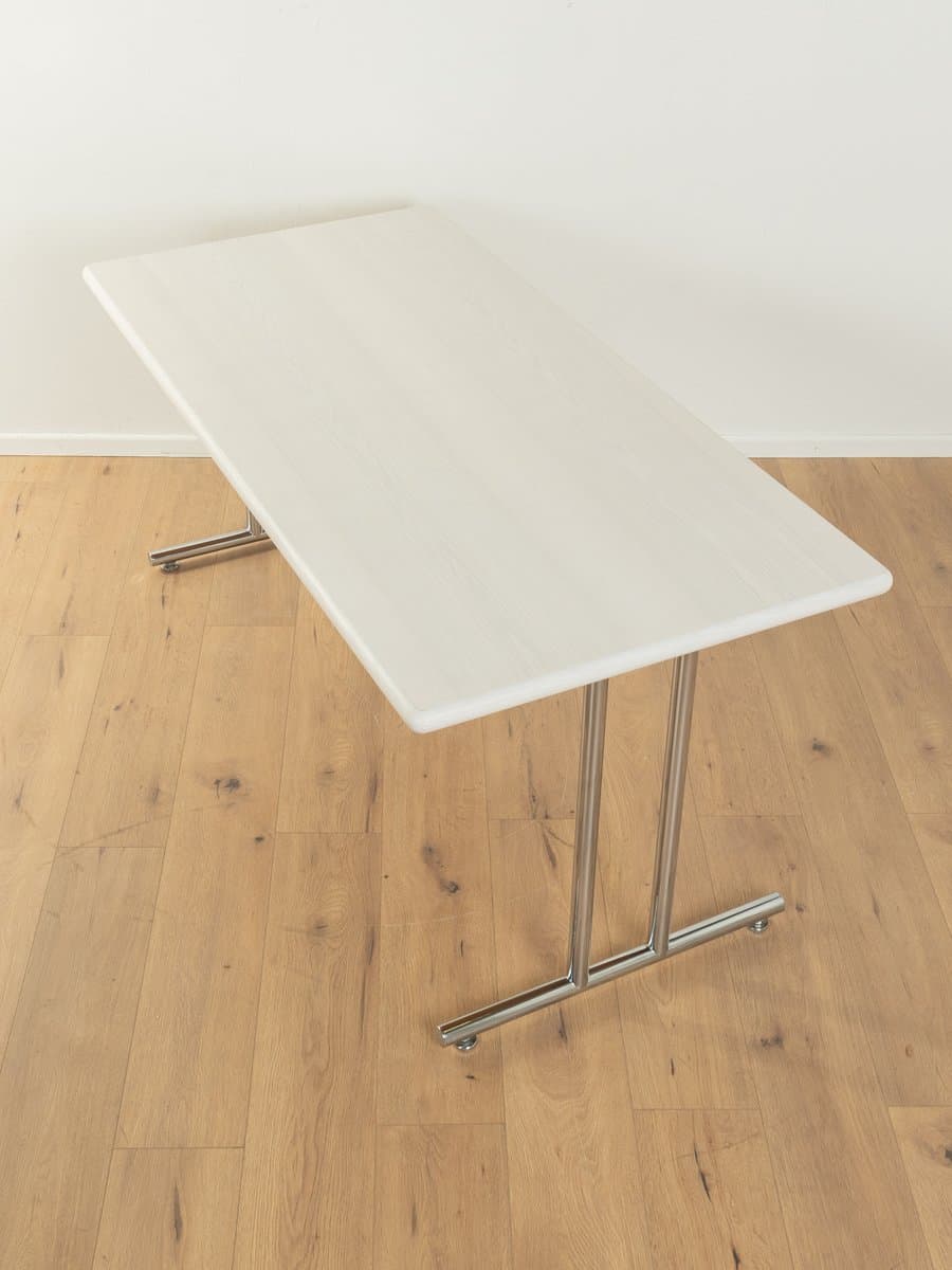 Desk, whitewashed ash, chrome-plated steel, Germany, 1980s. - 285633