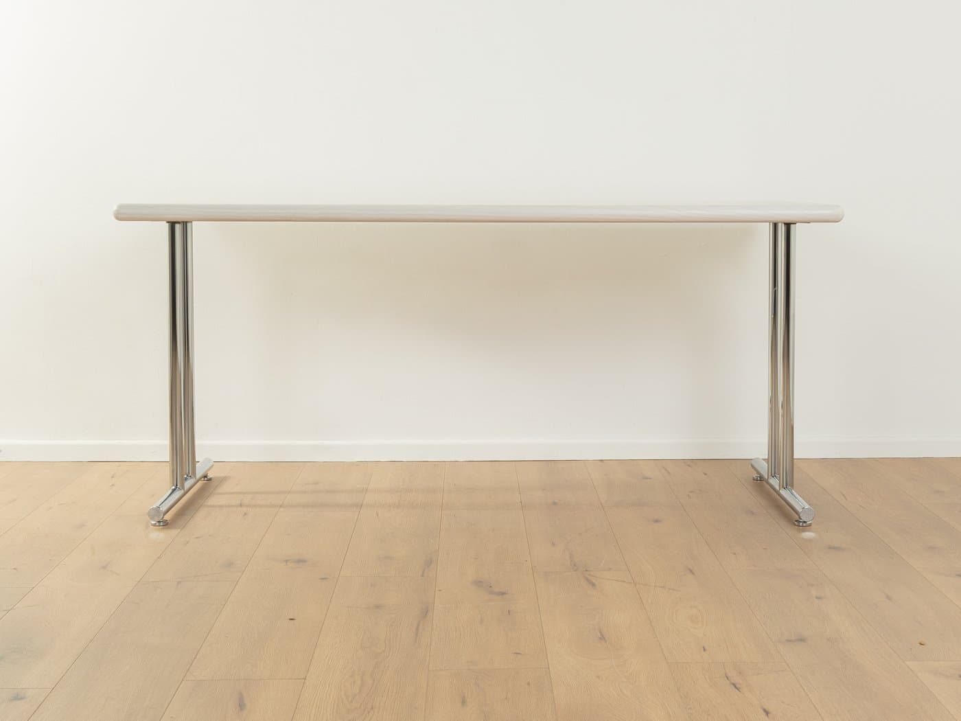 Desk, whitewashed ash, chrome-plated steel, Germany, 1980s. - 285632
