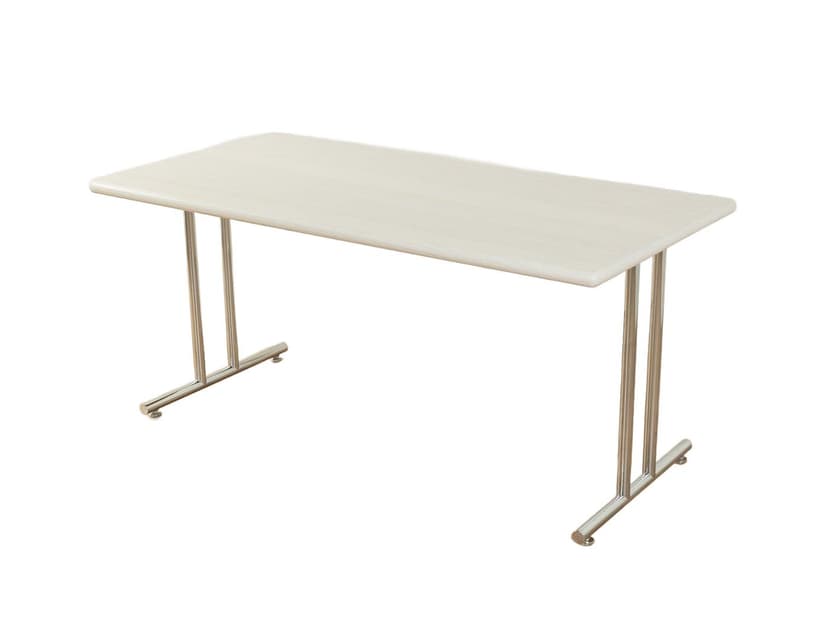 Desk, whitewashed ash, chrome-plated steel, Germany, 1980s.