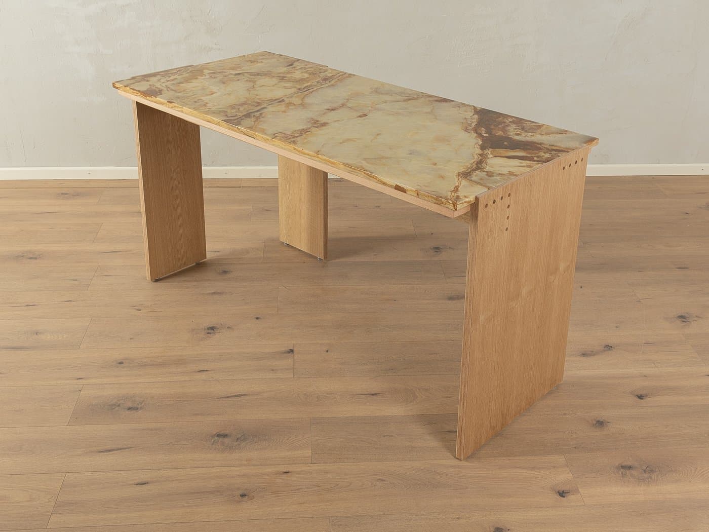 Desk, beige oak, beige onyx, Germany, 1960s - 285628