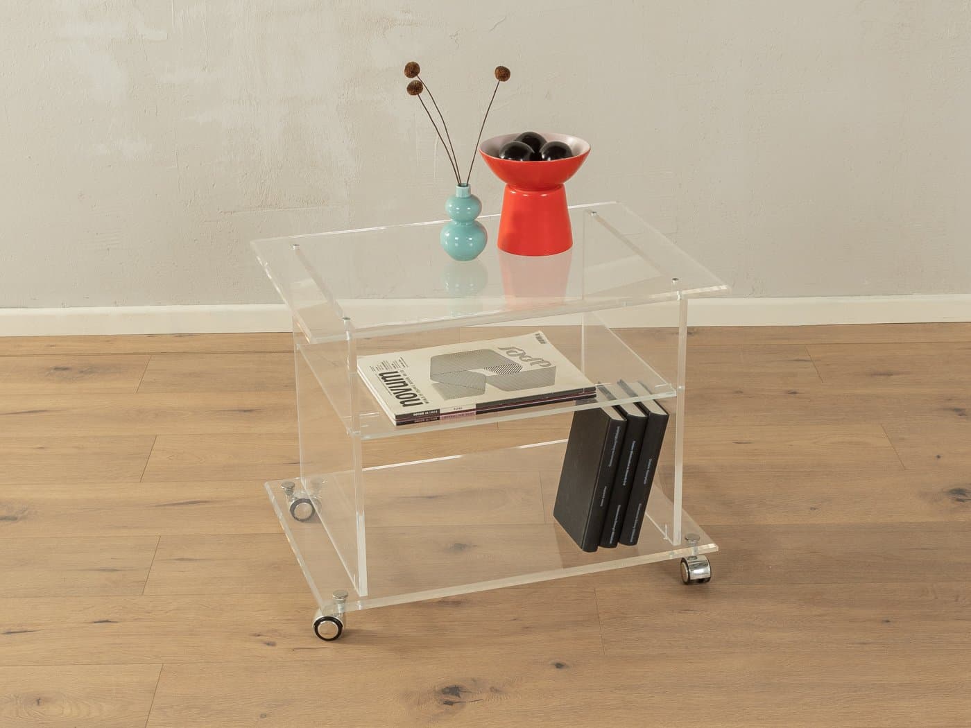 Stolik boczny, transparentny, akryl, Niemcy, lata 60. - 285613