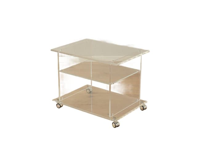 Stolik boczny, transparentny, akryl, Niemcy, lata 60. - WYMIARY