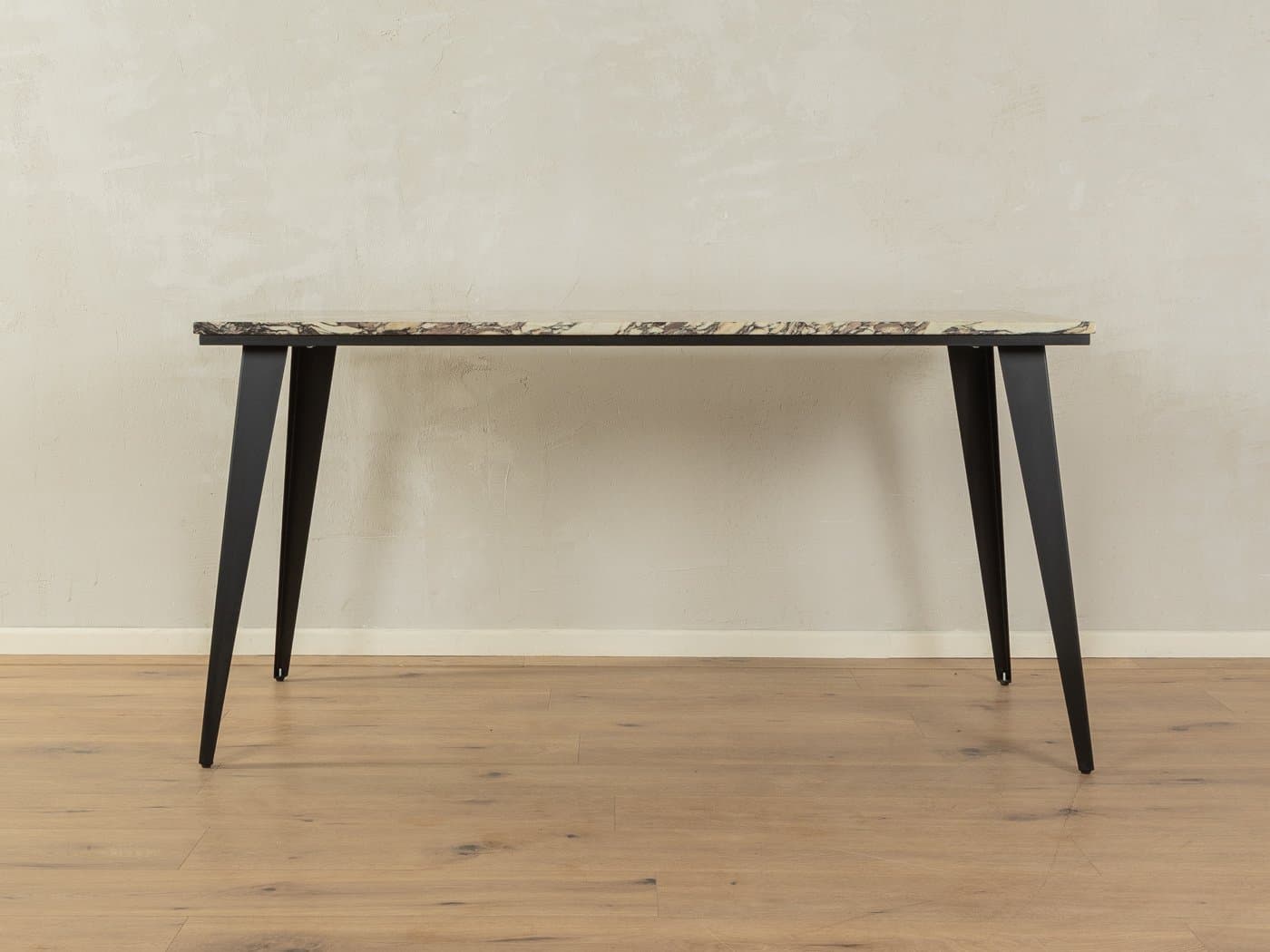 Desk, beige marble, black steel, Germany, 1960s. - 285605