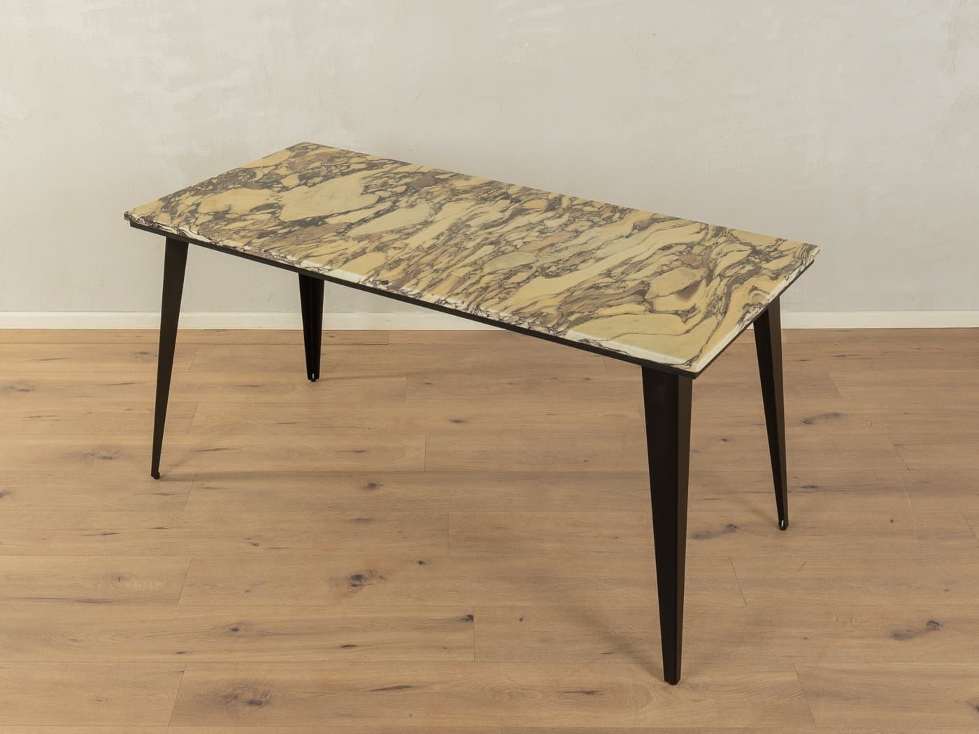 Desk, beige marble, black steel, Germany, 1960s. - 285601