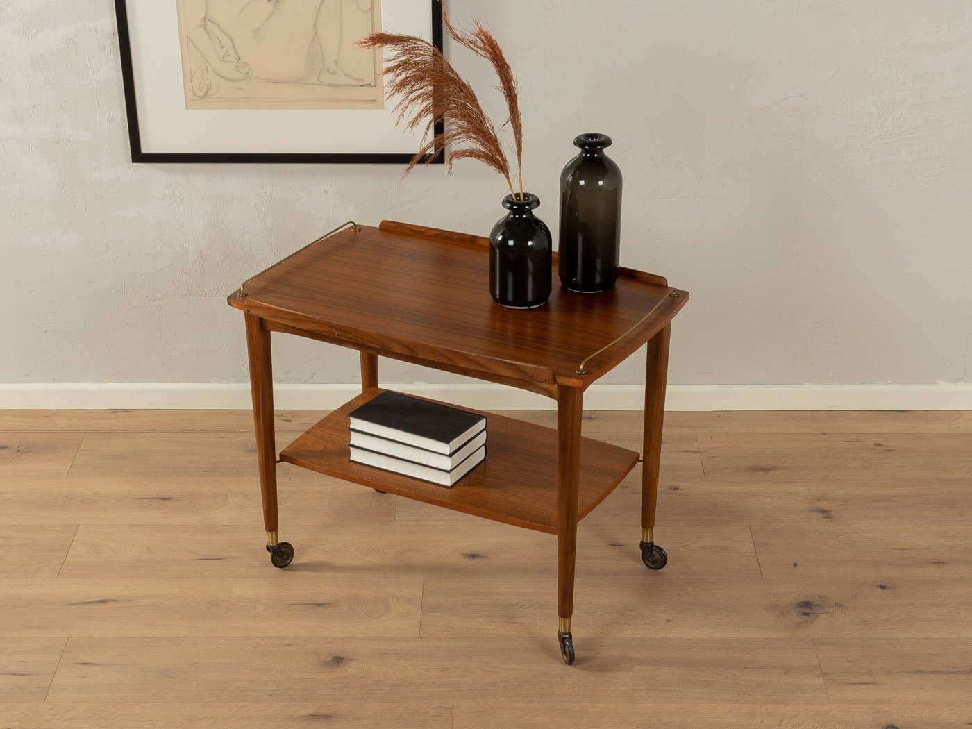 Bar Cart Ilse Möbel, brown, teak, brass, Germany, 1960s. - 285592