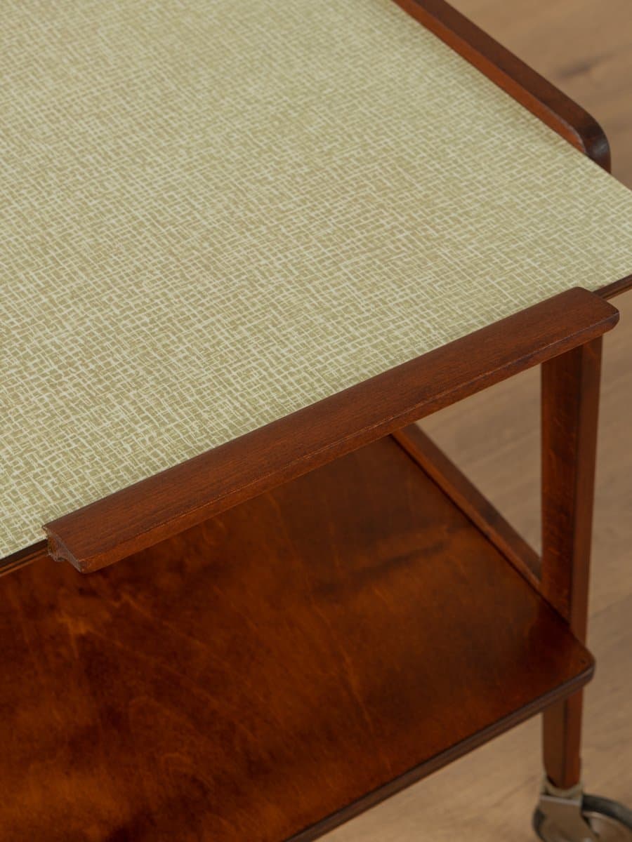 Serving trolley, brown walnut, brass, Germany, 1950s. - 285588