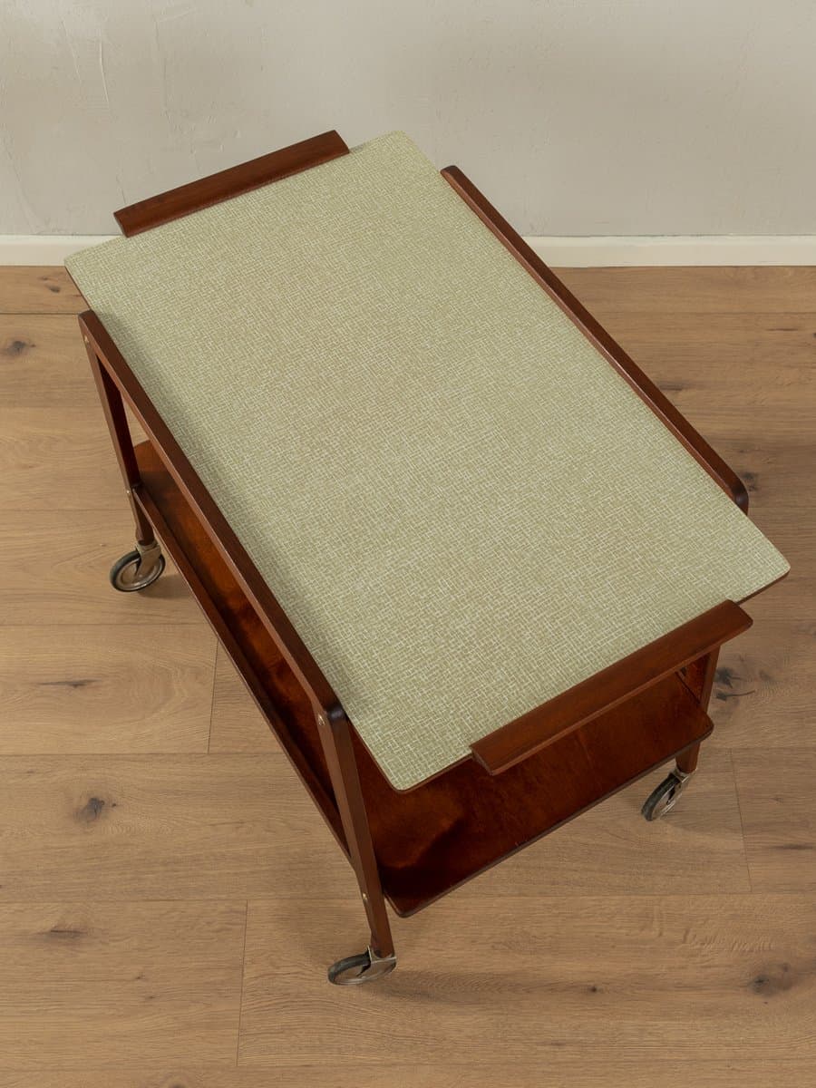 Serving trolley, brown walnut, brass, Germany, 1950s. - 285587
