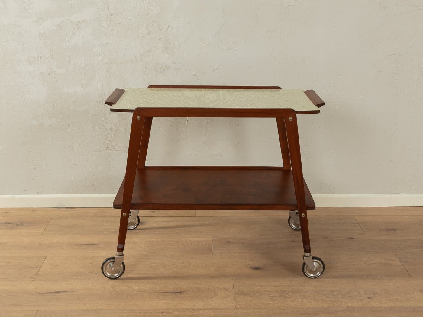 Serving trolley, brown walnut, brass, Germany, 1950s. - 285583