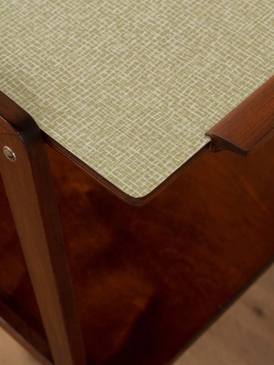 Serving trolley, brown walnut, brass, Germany, 1950s. - 285589