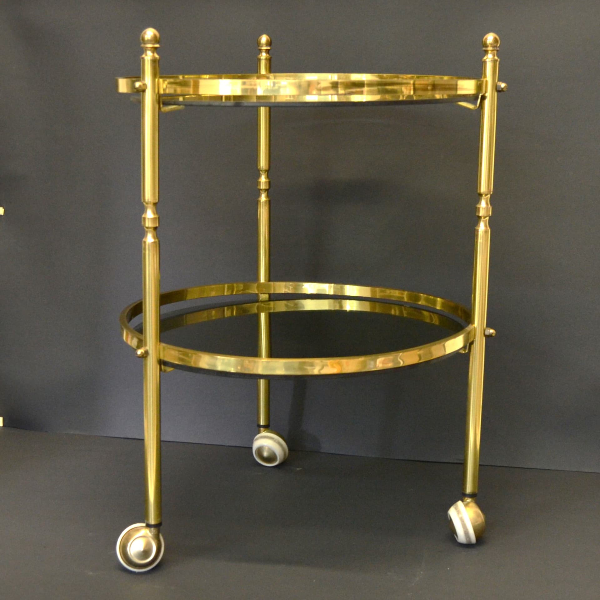 Wózek barowy, złoty, mosiądz, Europa Zachodnia, lata 60. - 79250