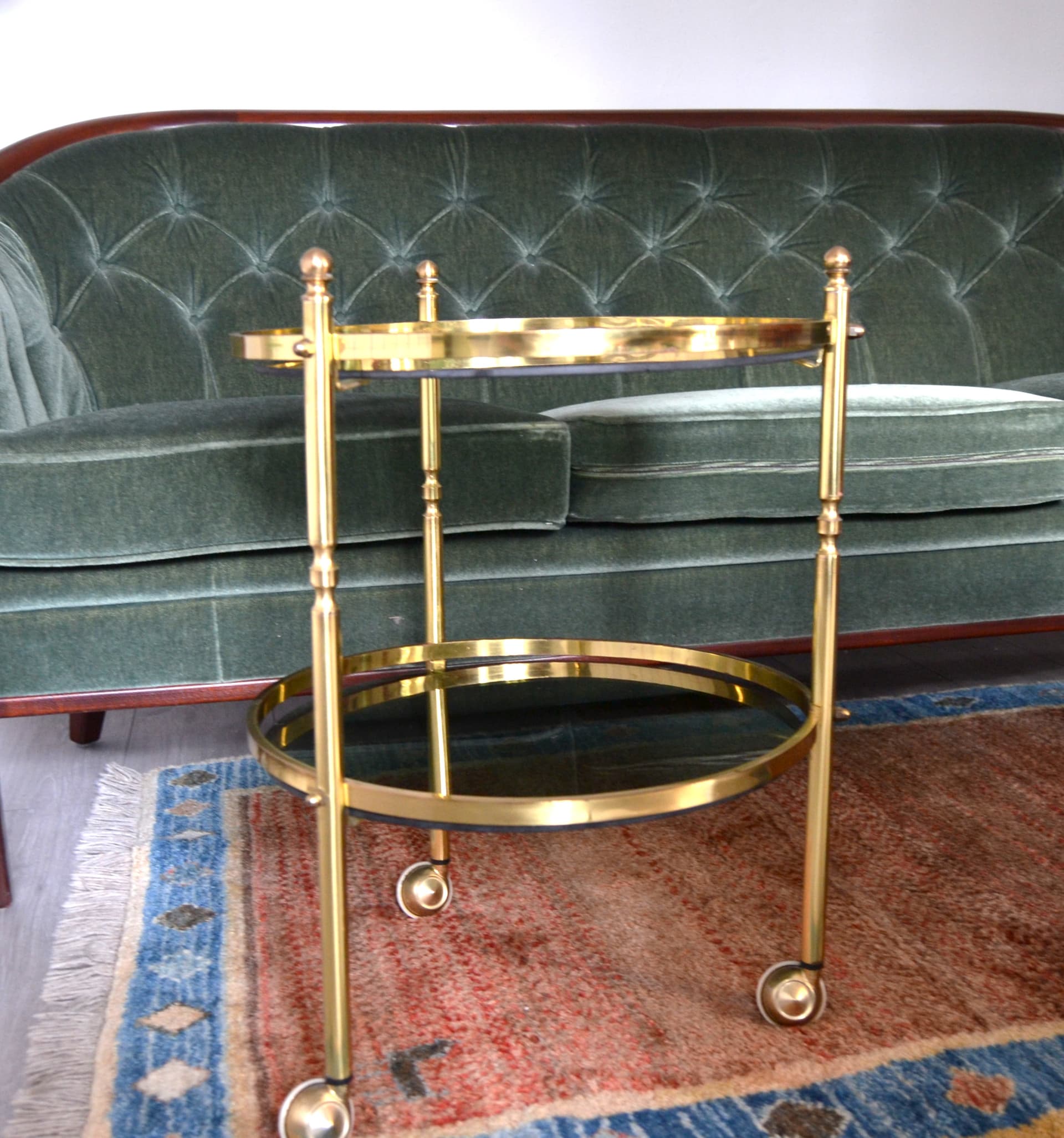 Wózek barowy, złoty, mosiądz, Europa Zachodnia, lata 60. - 79255