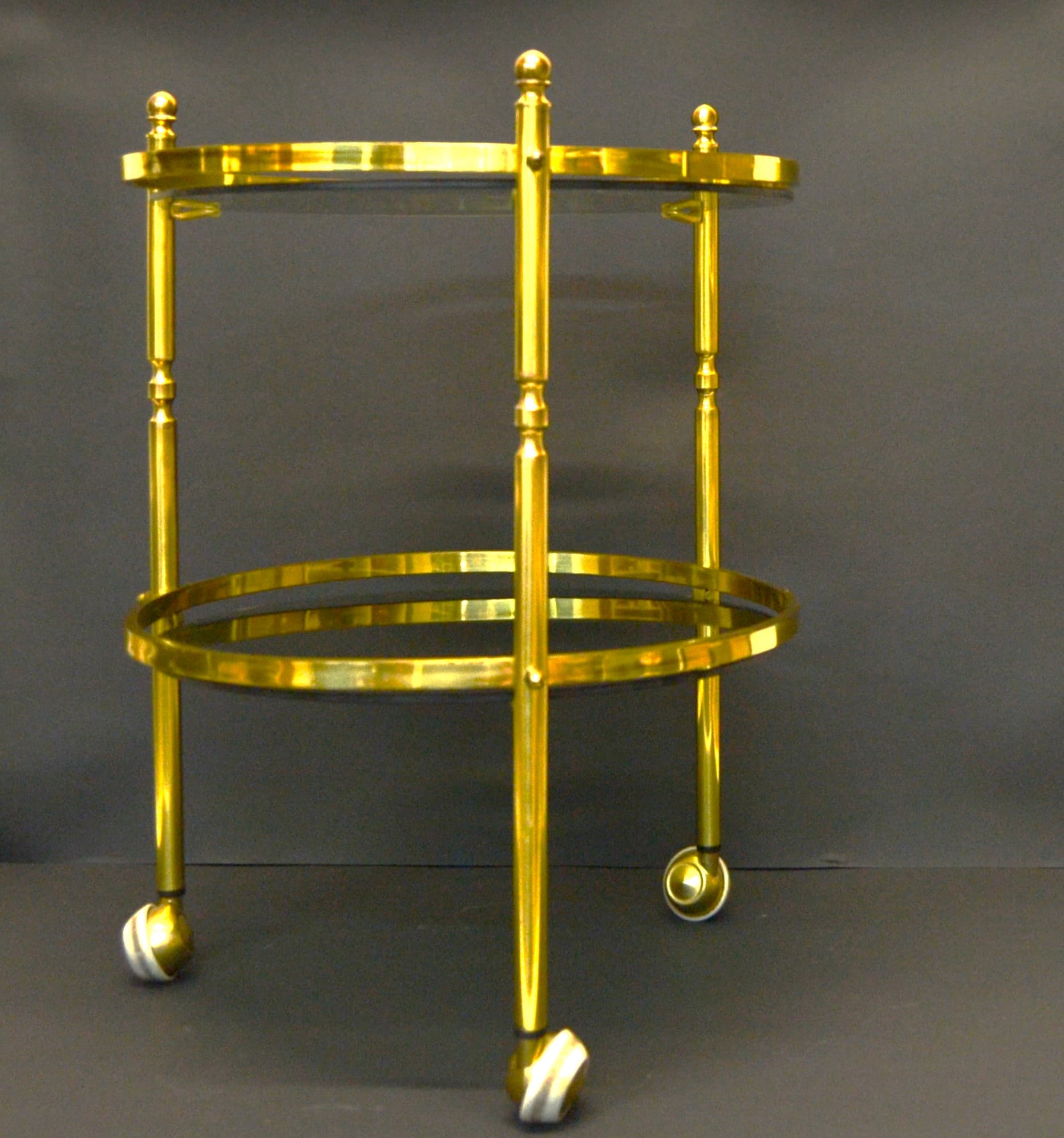 Wózek barowy, złoty, mosiądz, Europa Zachodnia, lata 60. - 79257
