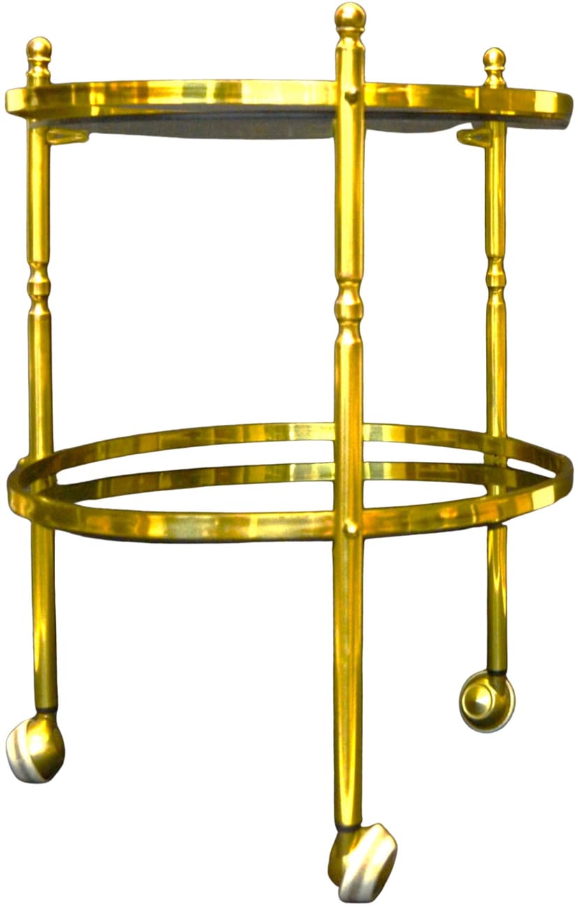 Bar cart, golden brass, Western Europe, 1960s.