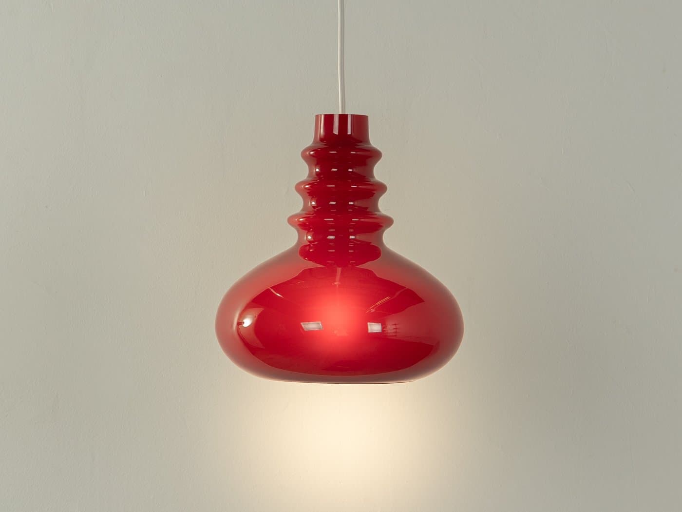 Lampa sufitowa, szkło czerwone, Peill & Putzler, Niemcy, lata 70. - 285523
