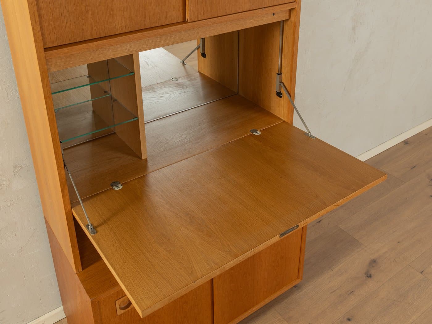 Barek, Oldenburger Möbelwerkstätten, dąb brązowy, Niemcy, lata 50. - 285496