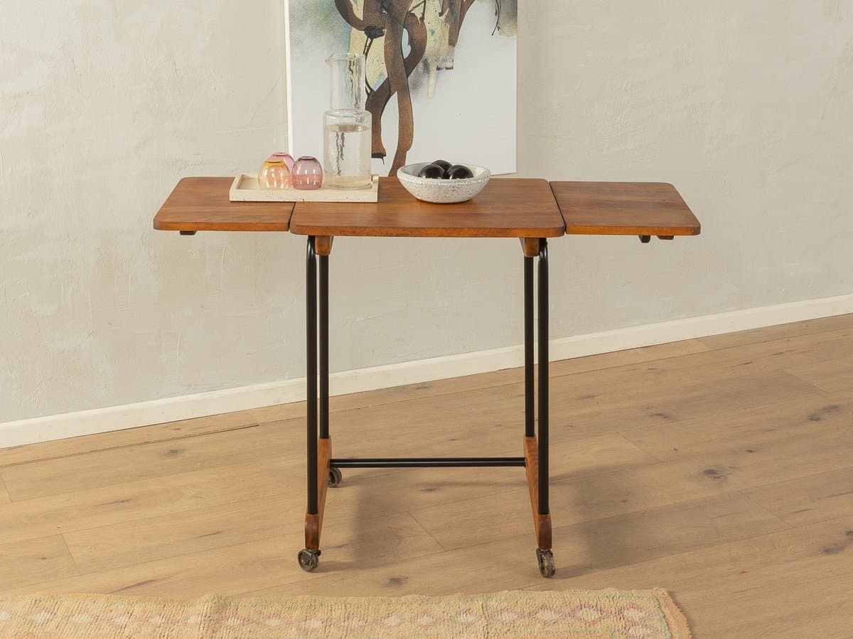 Wózek barowy Art Deco, buk brązowy, metal czarny, Niemcy, lata 20. - 285462