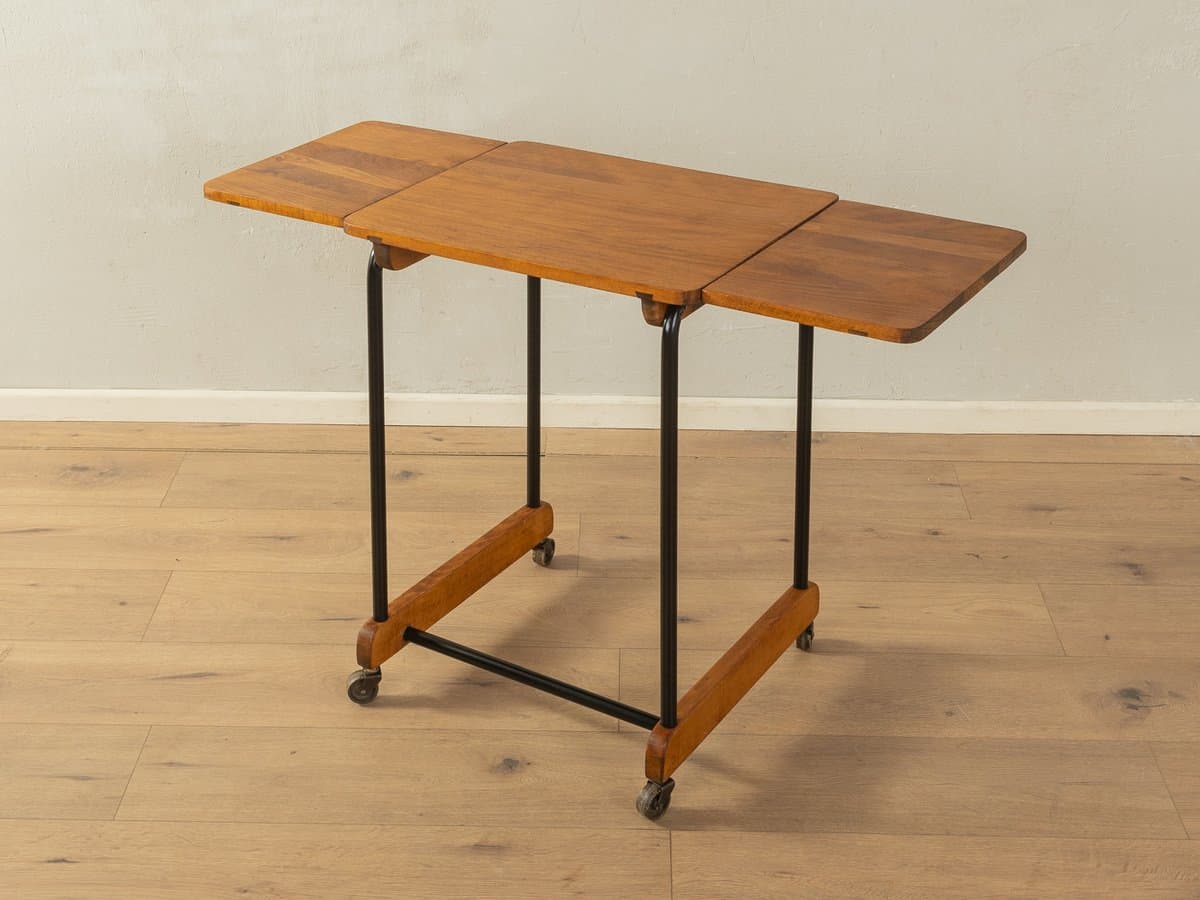 Wózek barowy Art Deco, buk brązowy, metal czarny, Niemcy, lata 20. - 285463