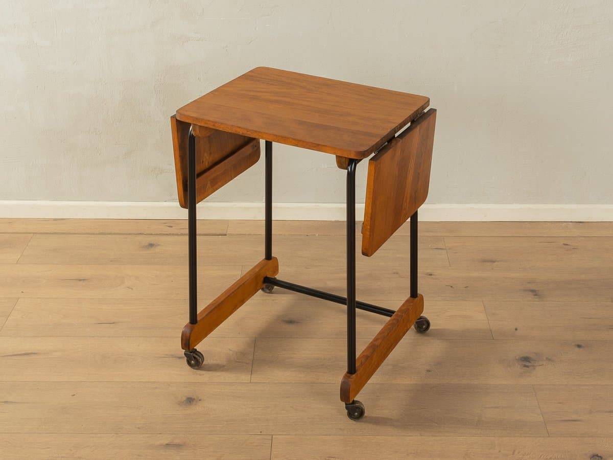 Wózek barowy Art Deco, buk brązowy, metal czarny, Niemcy, lata 20. - 285468