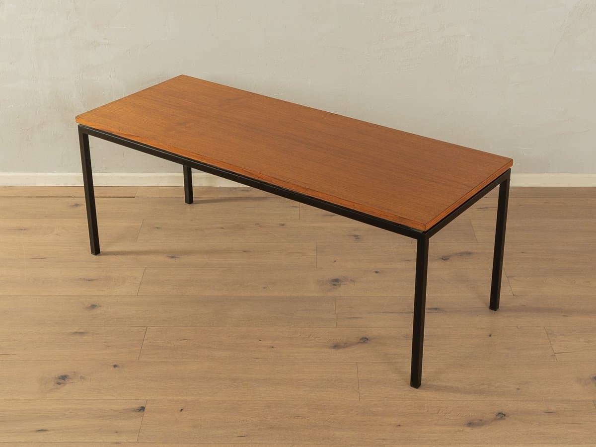 Coffee Table, brown teak, black steel, Germany, 1950s - 285447