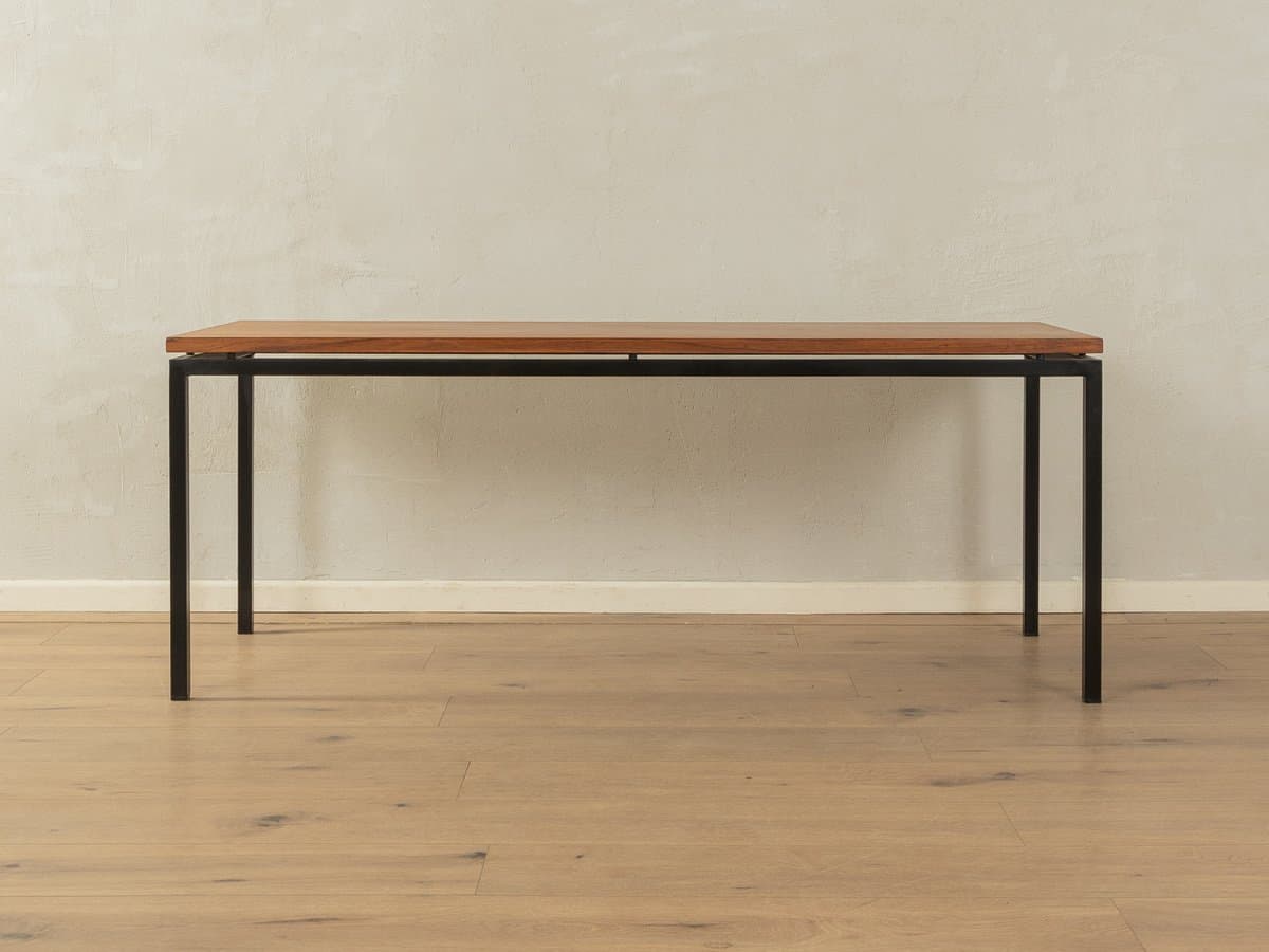 Coffee Table, brown teak, black steel, Germany, 1950s - 285444