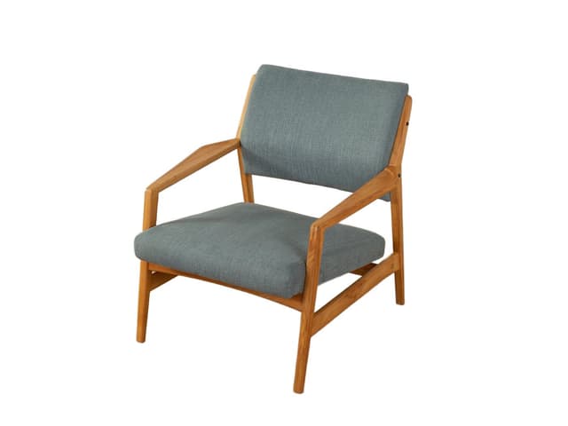 Fotel, niebieski, czereśnia, tkanina, Niemcy, lata 60. - WYMIARY