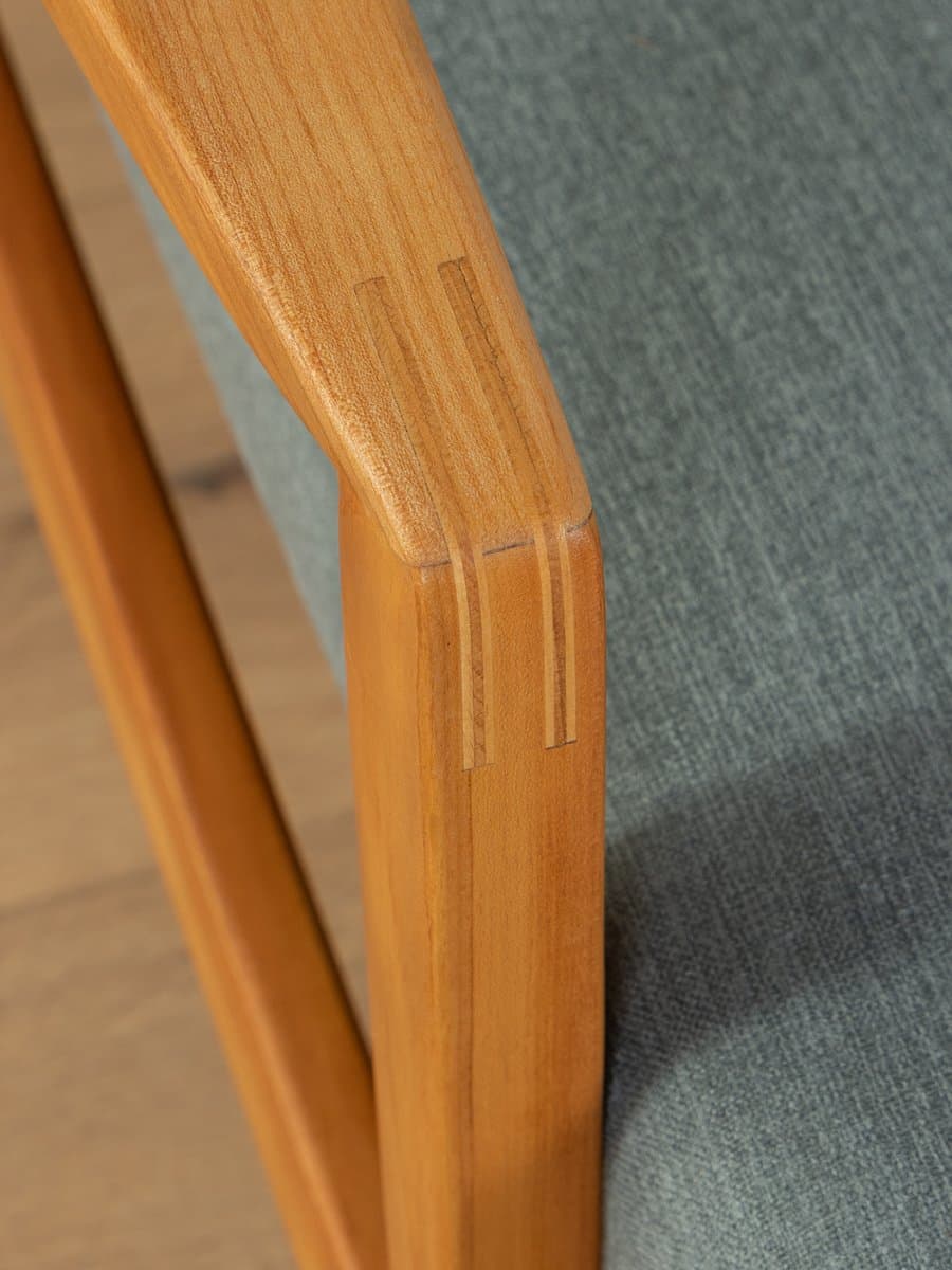 Fotel, niebieski, czereśnia, tkanina, Niemcy, lata 60. - 285429